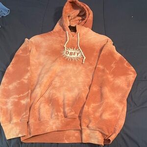 Obey Women's Orange Tie-Dye Hoodie